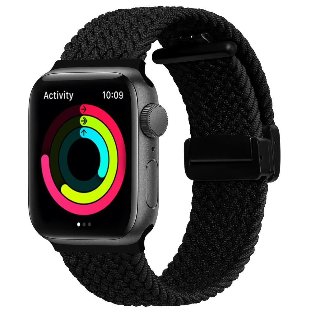Mega Pænt Nylon Universal Rem passer til Apple Smartwatch - Sort#serie_4