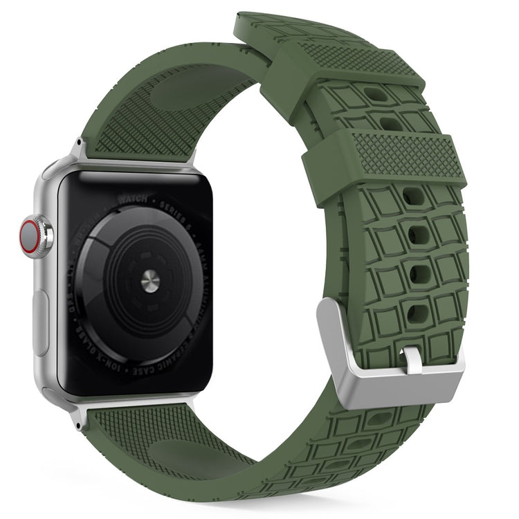 Rigtigt Fed Silikone Universal Rem passer til Apple Smartwatch - Grøn#serie_3