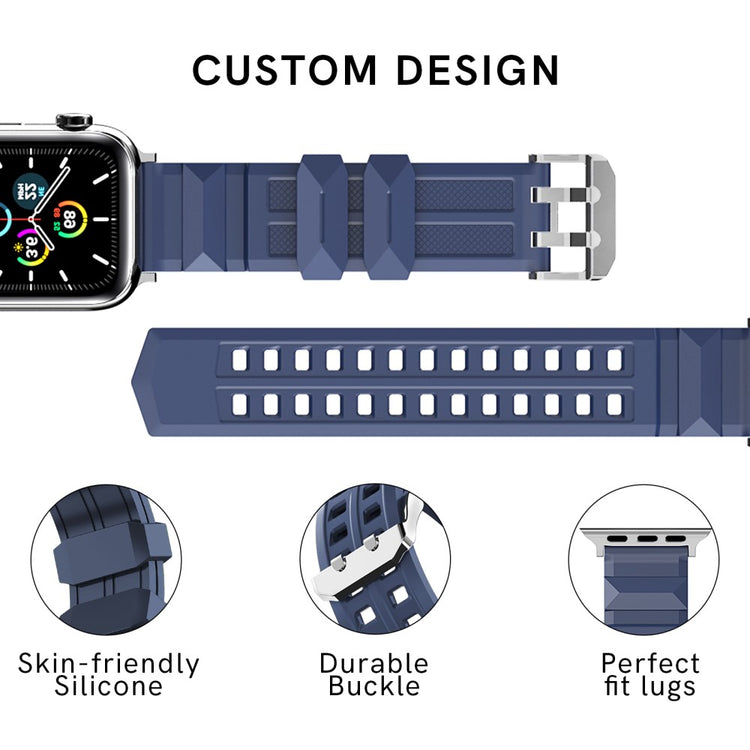 Rigtigt Smuk Silikone Universal Rem passer til Apple Smartwatch - Blå#serie_1