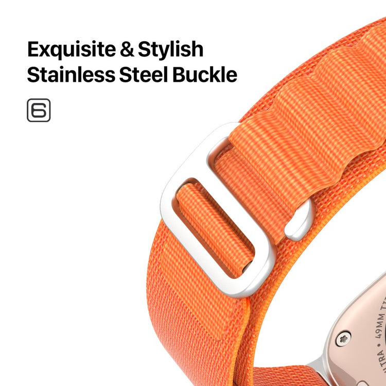 Rigtigt Pænt Metal Og Nylon Universal Rem passer til Apple Smartwatch - Orange#serie_3