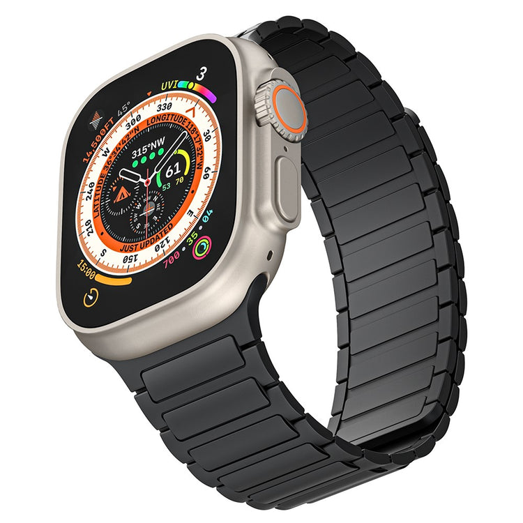Super Hårdfør Silikone Universal Rem passer til Apple Smartwatch - Sort#serie_1