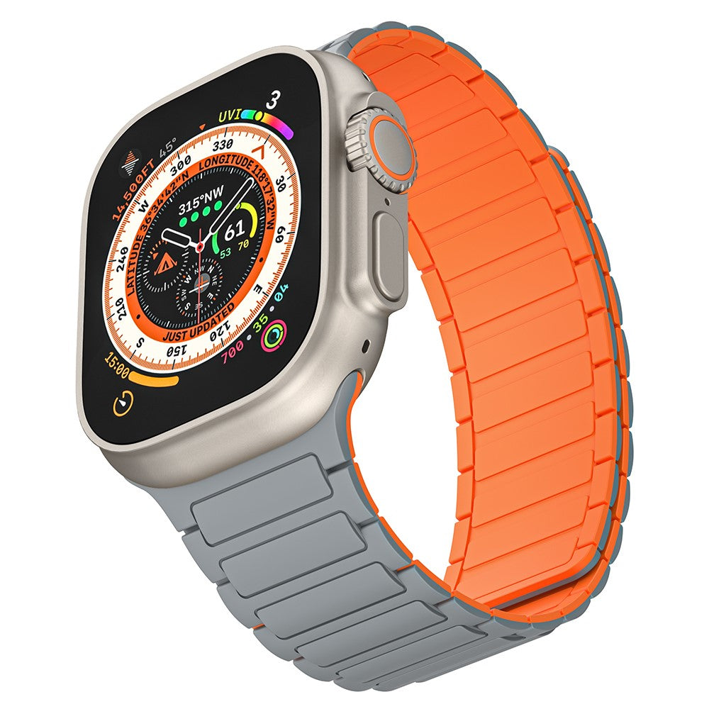 Super Hårdfør Silikone Universal Rem passer til Apple Smartwatch - Orange#serie_4