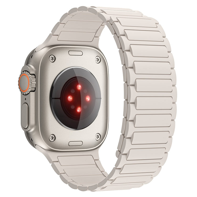 Super Hårdfør Silikone Universal Rem passer til Apple Smartwatch - Hvid#serie_5