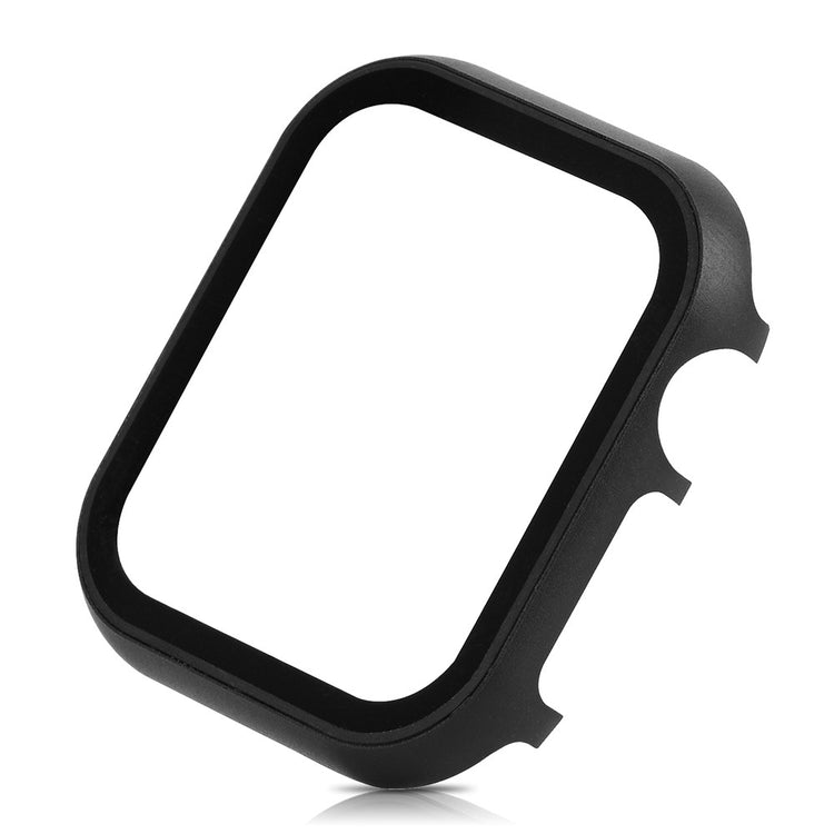 Mega Fed Universal Cover med Skærmbeskytter i Metal og Hærdet Glas passer til Apple Smartwatch - Sort#serie_1
