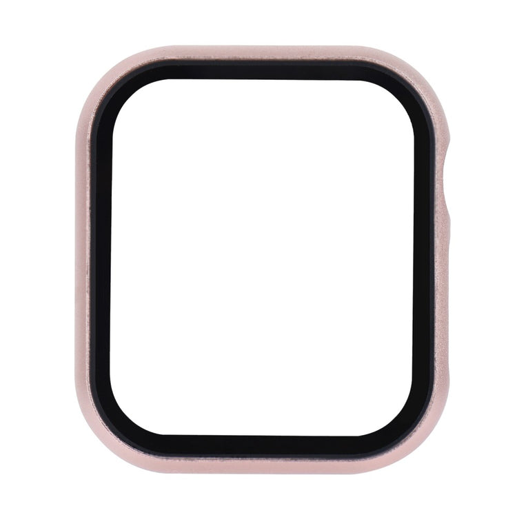 Mega Fed Universal Cover med Skærmbeskytter i Metal og Hærdet Glas passer til Apple Smartwatch - Pink#serie_4