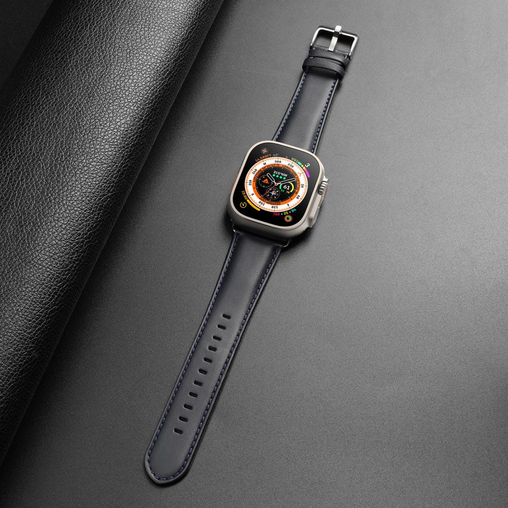 Holdbart Metal Og Kunstlæder Universal Rem passer til Apple Smartwatch - Blå#serie_1