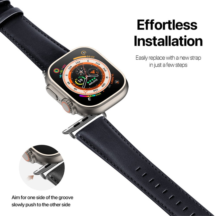 Holdbart Metal Og Kunstlæder Universal Rem passer til Apple Smartwatch - Blå#serie_1