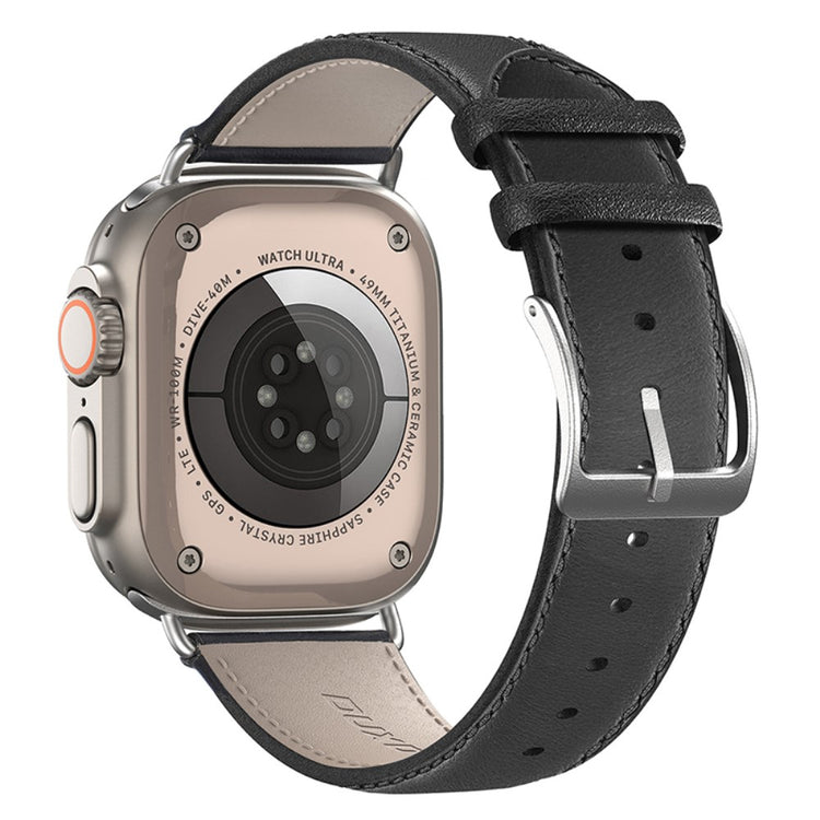 Holdbart Metal Og Kunstlæder Universal Rem passer til Apple Smartwatch - Sort#serie_2