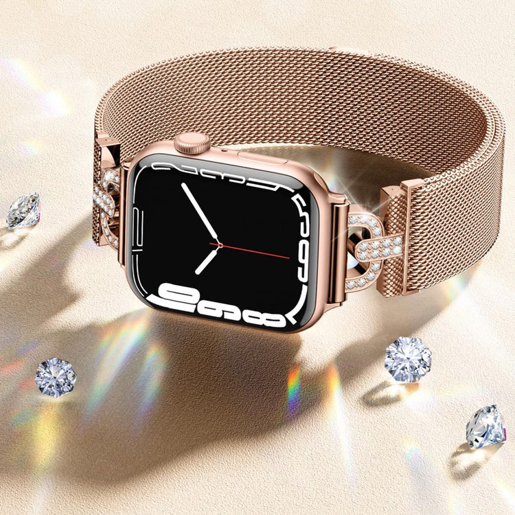 Meget Cool Metal Og Rhinsten Universal Rem passer til Apple Smartwatch - Pink#serie_2
