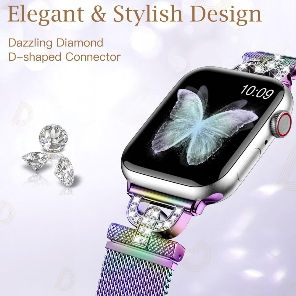 Meget Cool Metal Og Rhinsten Universal Rem passer til Apple Smartwatch - Flerfarvet#serie_3