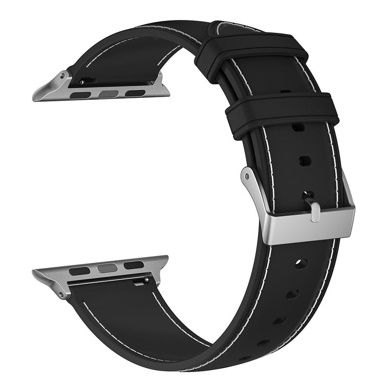 Elegant Metal Og Kunstlæder Universal Rem passer til Apple Smartwatch - Sort#serie_1