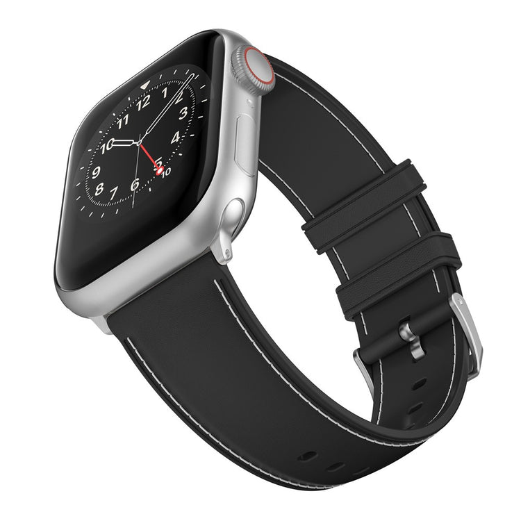 Elegant Metal Og Kunstlæder Universal Rem passer til Apple Smartwatch - Sort#serie_1