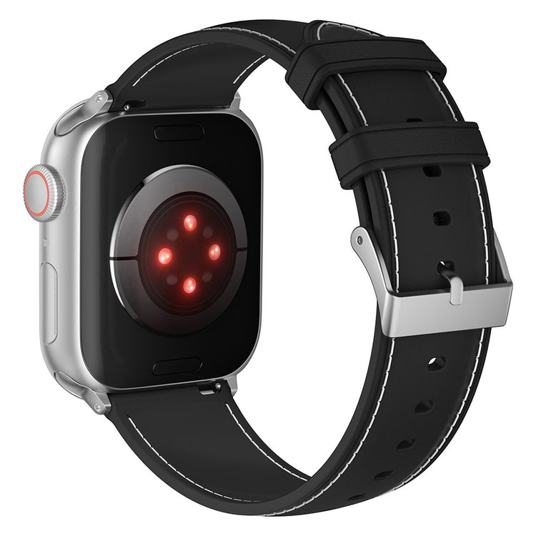 Elegant Metal Og Kunstlæder Universal Rem passer til Apple Smartwatch - Sort#serie_1