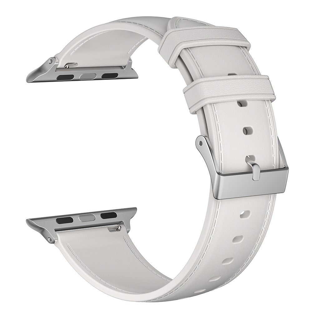 Elegant Metal Og Kunstlæder Universal Rem passer til Apple Smartwatch - Hvid#serie_5