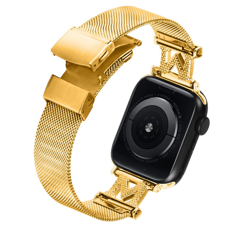 Holdbart Metal Og Rhinsten Universal Rem passer til Apple Smartwatch - Guld#serie_1