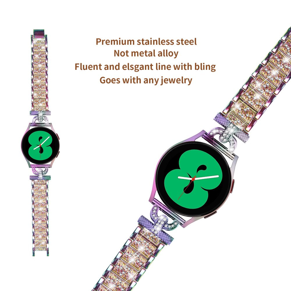 Yndigt Metal Og Rhinsten Universal Rem passer til Samsung Smartwatch - Flerfarvet#serie_4