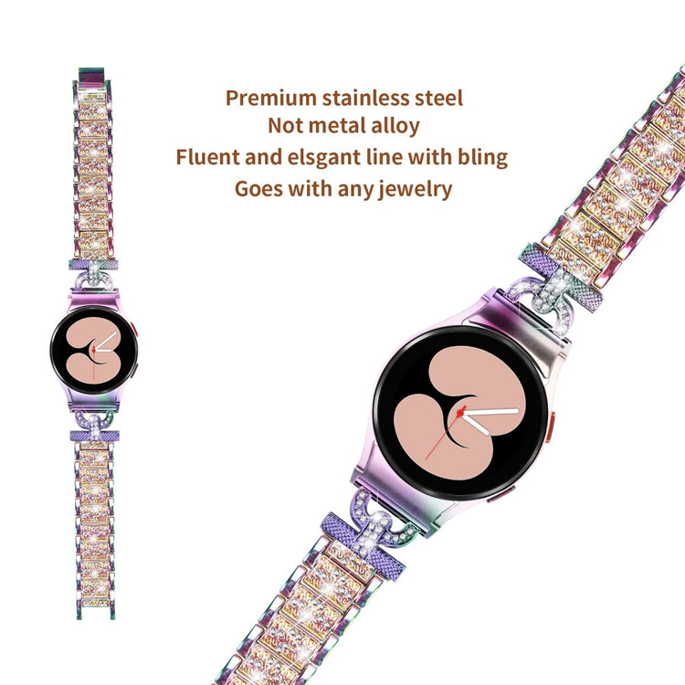 Smuk Metal Og Rhinsten Universal Rem passer til Samsung Smartwatch - Flerfarvet#serie_4