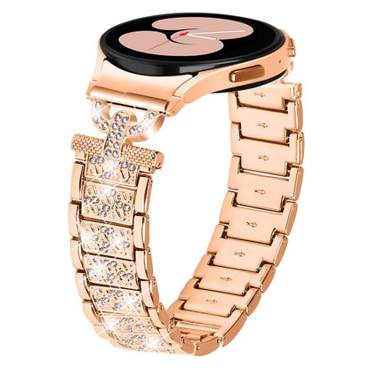 Smuk Metal Og Rhinsten Universal Rem passer til Samsung Smartwatch - Pink#serie_5