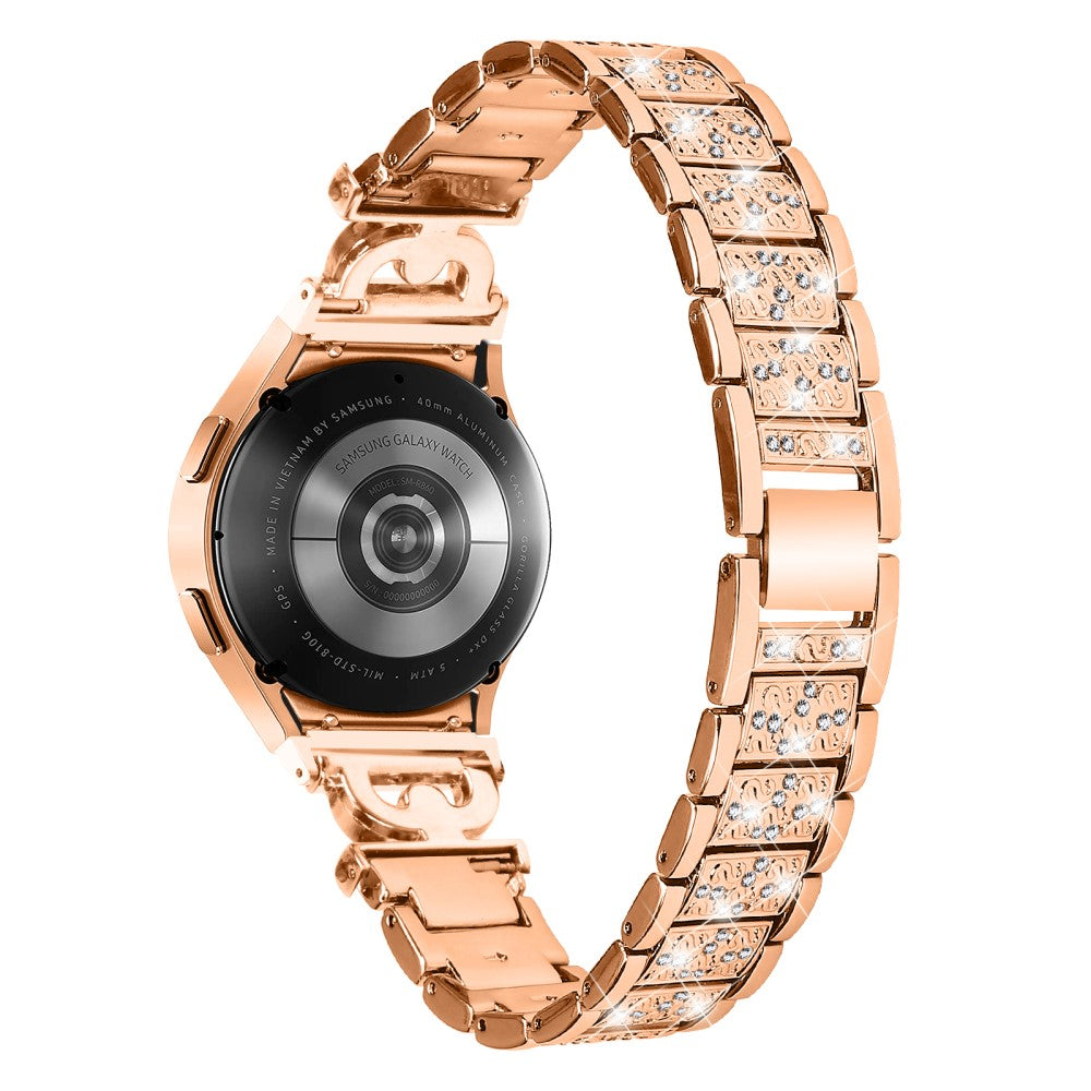Holdbart Metal Og Rhinsten Universal Rem passer til Samsung Smartwatch - Pink#serie_3