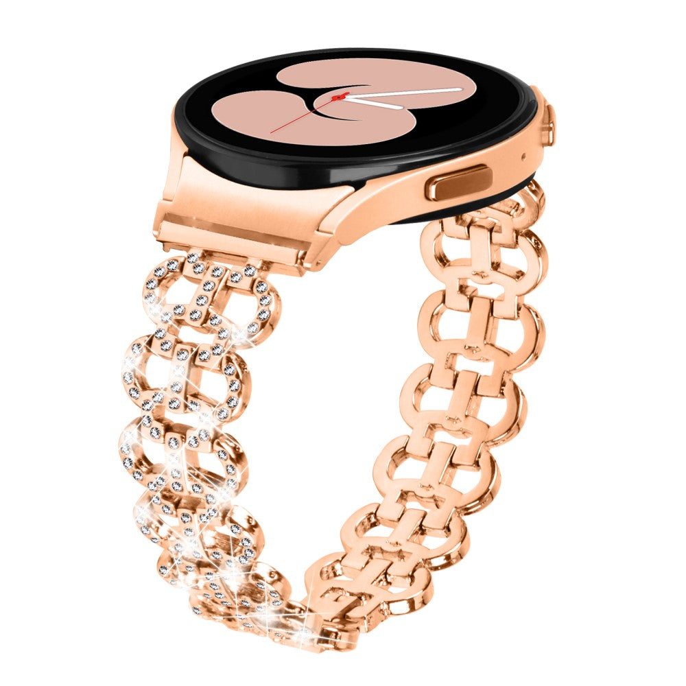 Metal Og Rhinsten Universal Rem passer til Samsung Galaxy Watch 6 (40mm) / Samsung Galaxy Watch 6 (44mm) - Pink#serie_3