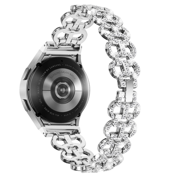 Metal Og Rhinsten Universal Rem passer til Samsung Galaxy Watch 6 (40mm) / Samsung Galaxy Watch 6 (44mm) - Sølv#serie_4