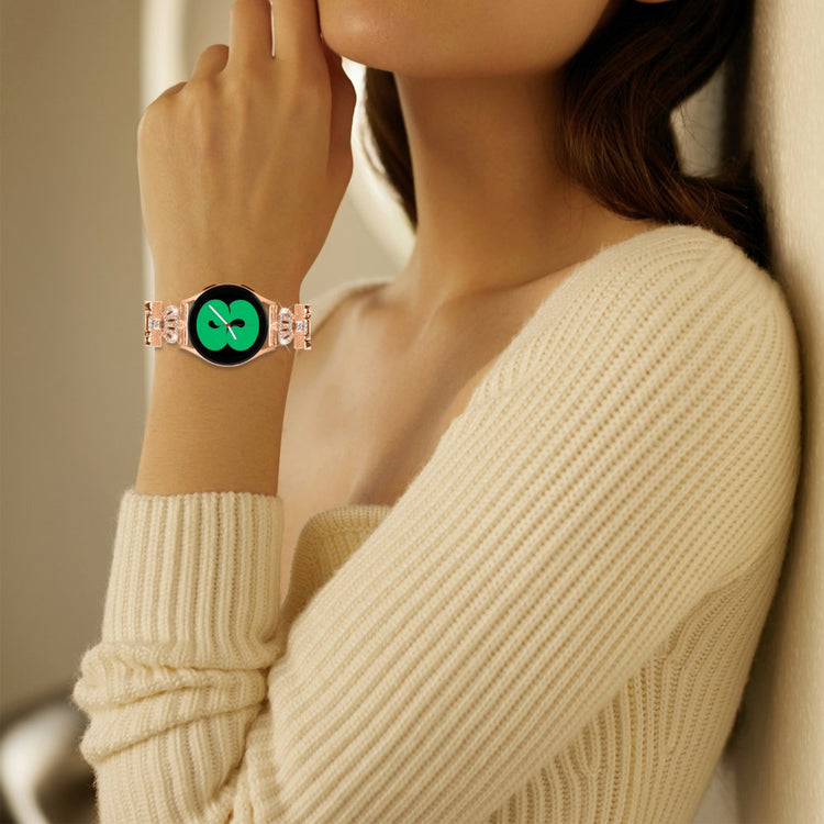 Metal Og Rhinsten Universal Rem passer til Samsung Galaxy Watch 6 (40mm) / Samsung Galaxy Watch 6 (44mm) - Pink#serie_2