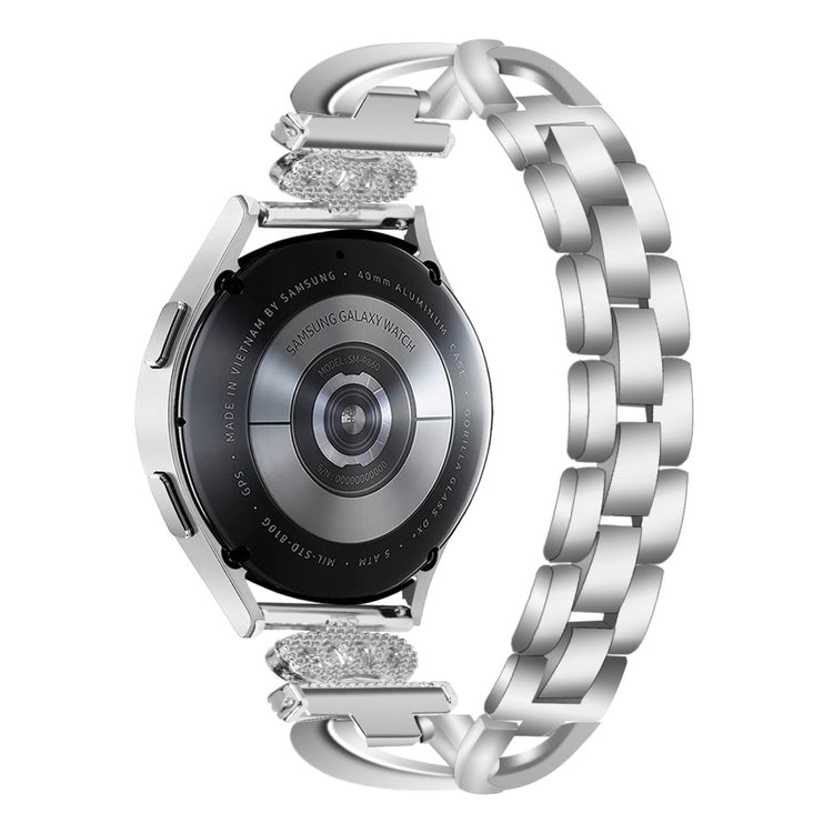 Metal Og Rhinsten Universal Rem passer til Samsung Galaxy Watch 6 (40mm) / Samsung Galaxy Watch 6 (44mm) - Sølv#serie_3