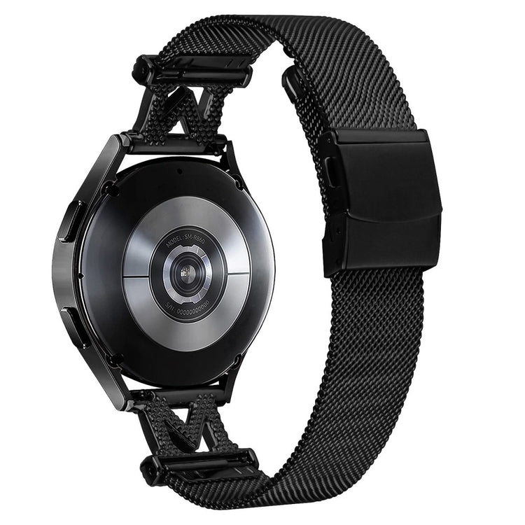 Flot Metal Og Rhinsten Universal Rem passer til Samsung Smartwatch - Sort#serie_034