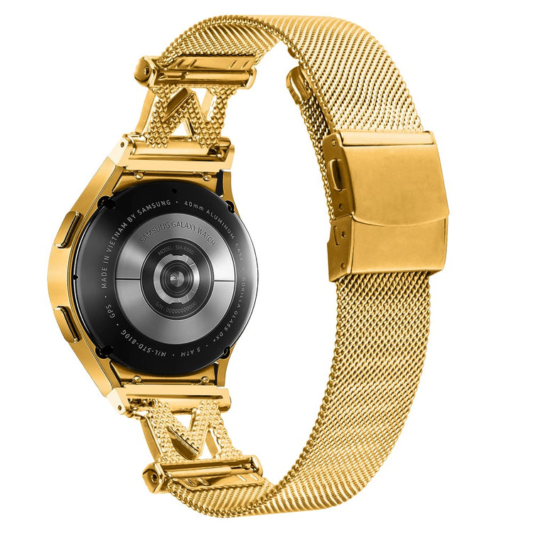 Stilren Metal Og Rhinsten Universal Rem passer til Samsung Smartwatch - Guld#serie_1