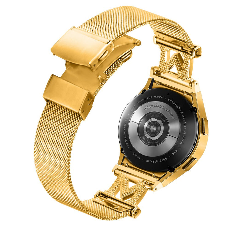 Stilren Metal Og Rhinsten Universal Rem passer til Samsung Smartwatch - Guld#serie_1
