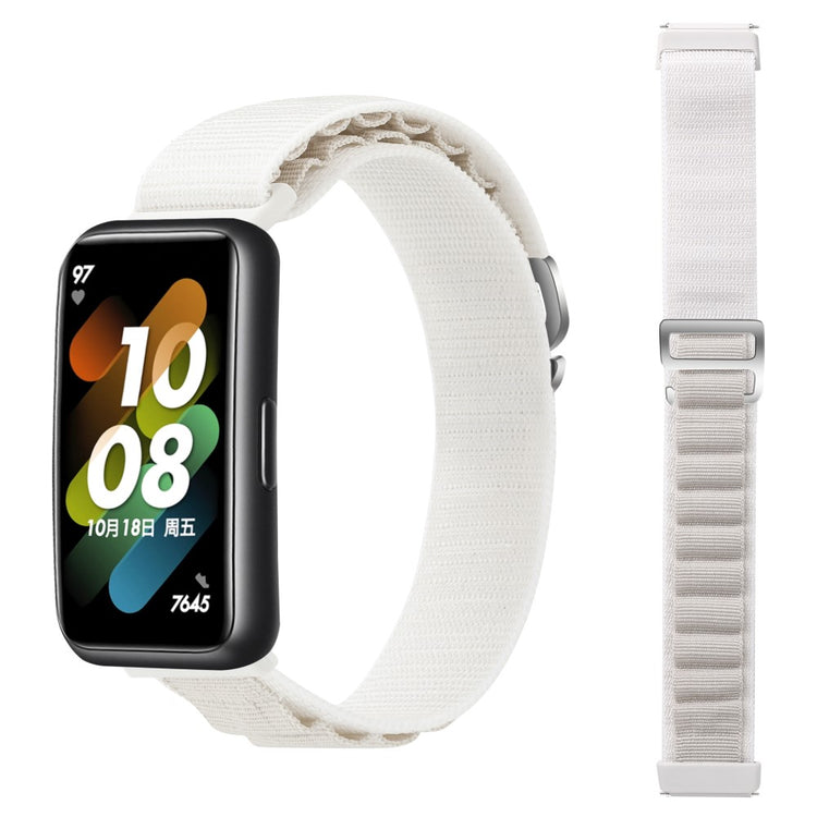 Helt Vildt Nydelig Nylon Rem passer til Huawei Band 7 - Hvid#serie_2