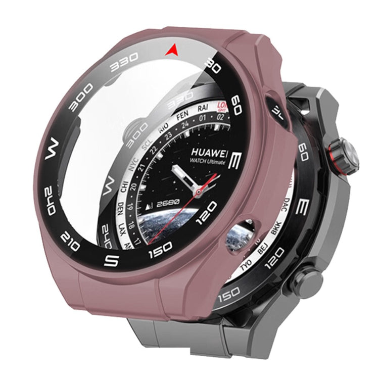 Fint Cover med Skærmbeskytter i Plastik og Glas passer til Huawei Watch Ultimate - Pink#serie_5