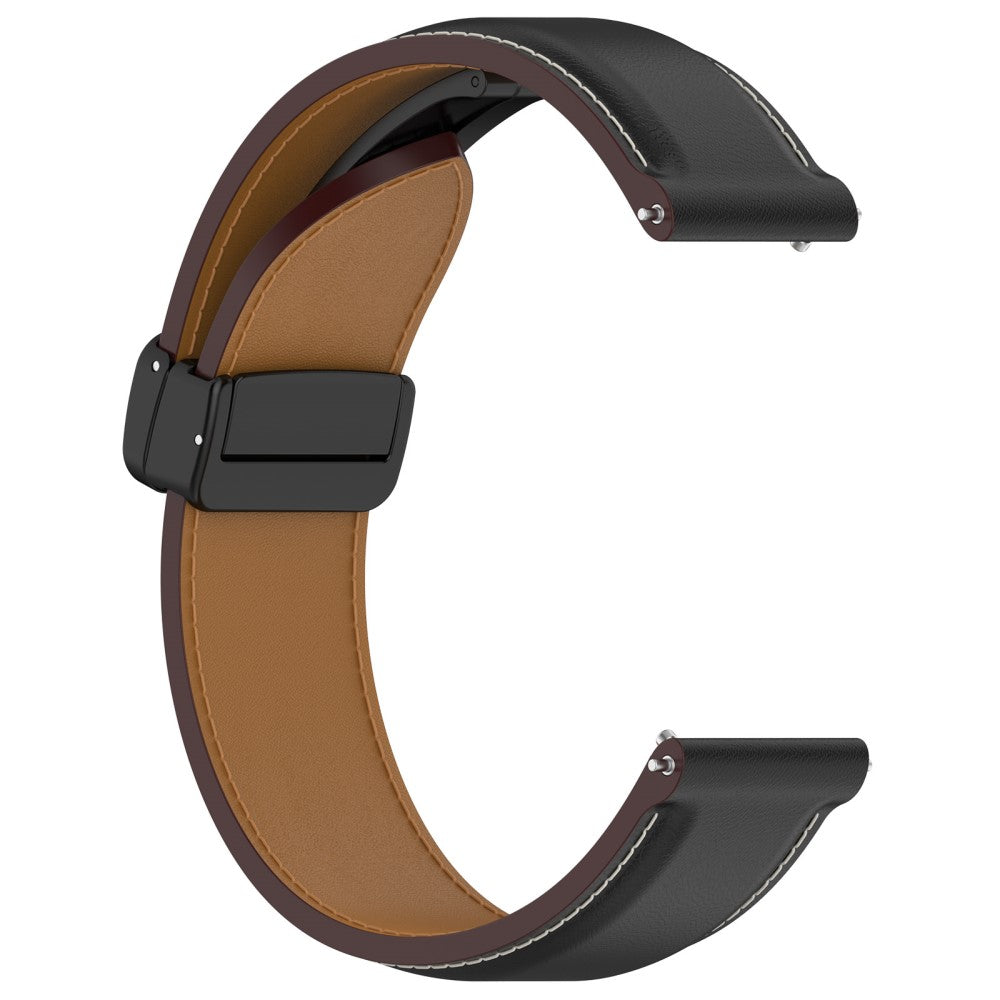 Super Fint Ægte Læder Universal Rem passer til Smartwatch - Sort#serie_1