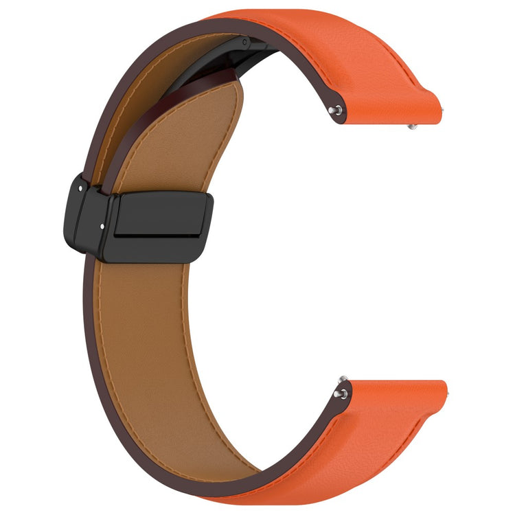 Super Fint Ægte Læder Universal Rem passer til Smartwatch - Orange#serie_2