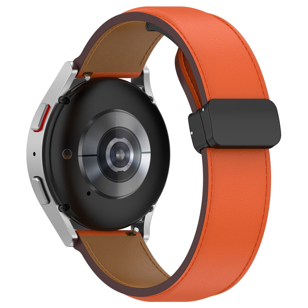Super Fint Ægte Læder Universal Rem passer til Smartwatch - Orange#serie_2