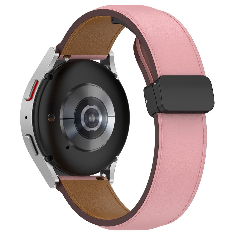 Super Fint Ægte Læder Universal Rem passer til Smartwatch - Pink#serie_3