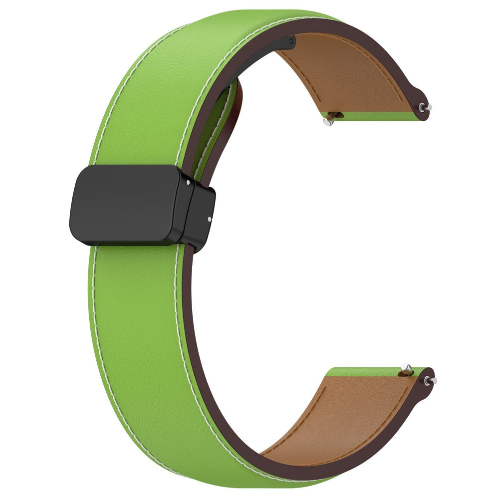 Super Fint Ægte Læder Universal Rem passer til Smartwatch - Grøn#serie_4