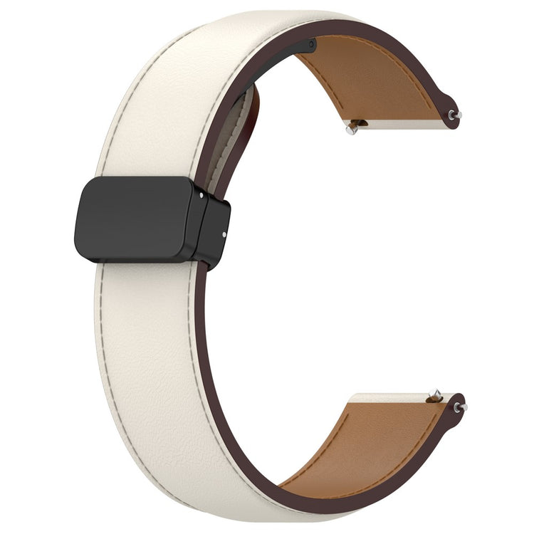 Super Fint Ægte Læder Universal Rem passer til Smartwatch - Hvid#serie_5