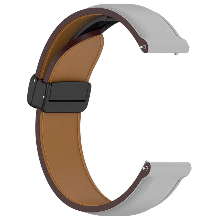 Super Fint Ægte Læder Universal Rem passer til Smartwatch - Sølv#serie_7