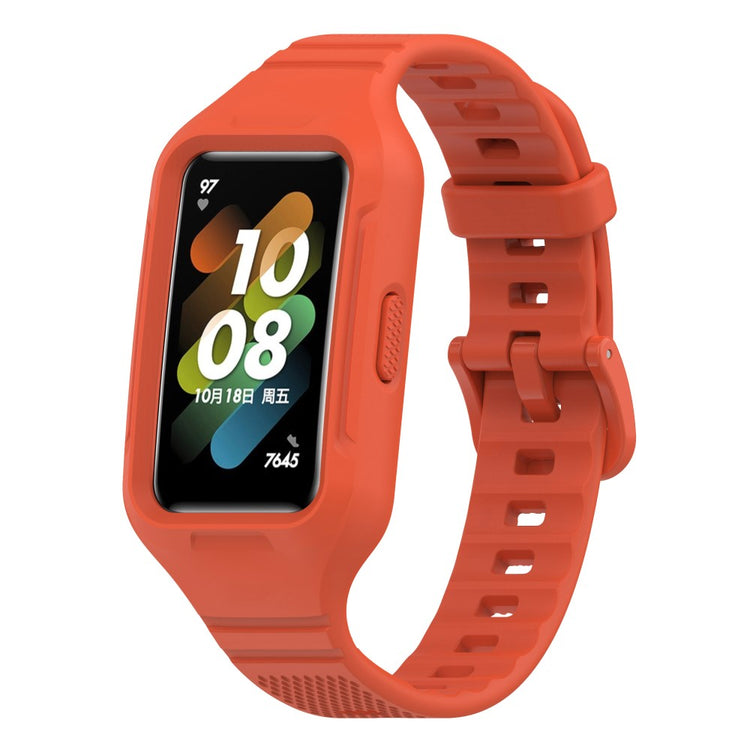 Meget Slidstærk Silikone Universal Rem passer til Huawei Smartwatch - Orange#serie_12
