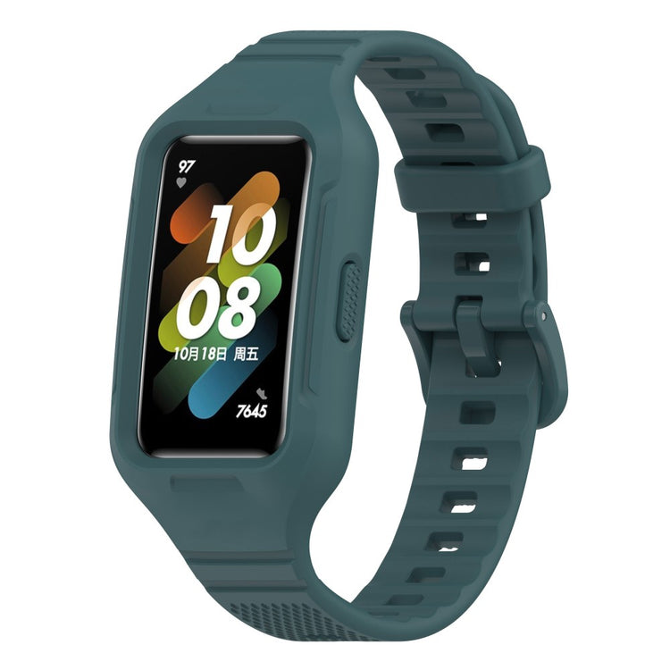 Meget Slidstærk Silikone Universal Rem passer til Huawei Smartwatch - Grøn#serie_4