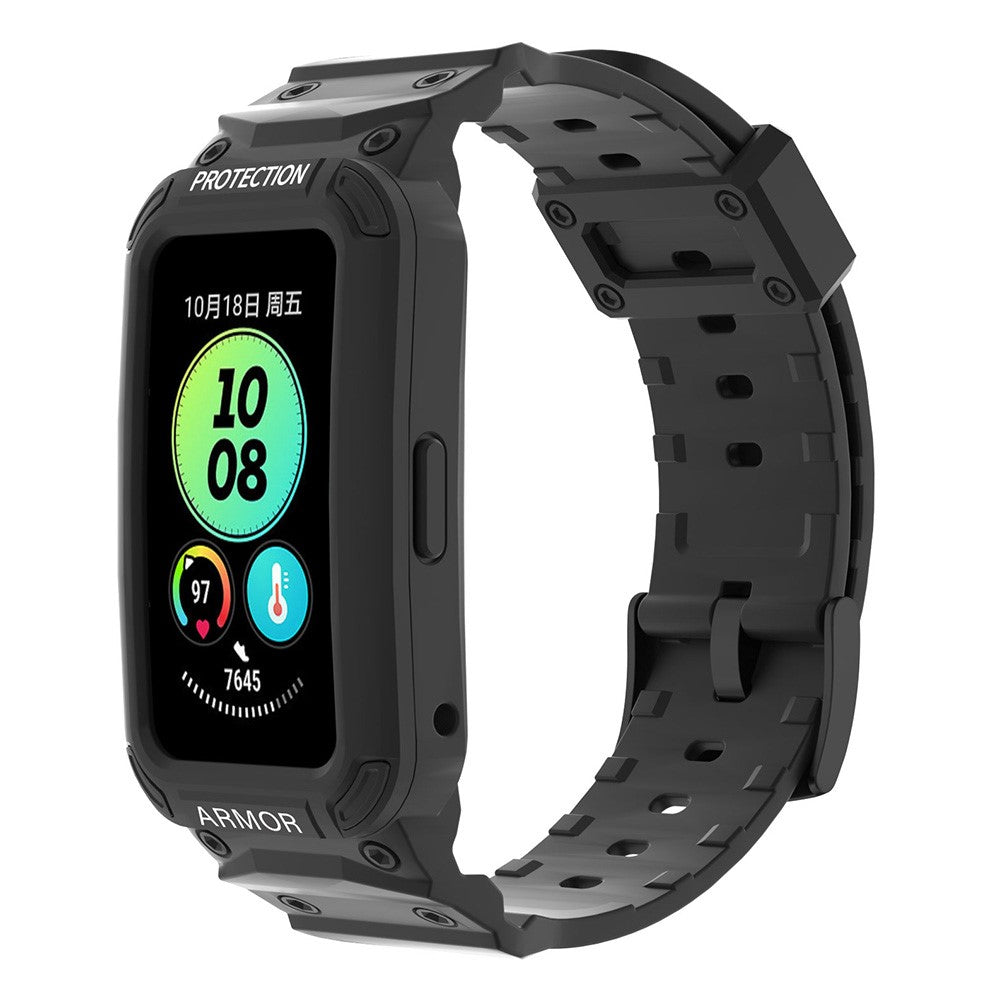 Nydelig Plastik Og Silikone Universal Rem passer til Huawei Smartwatch - Sort#serie_1