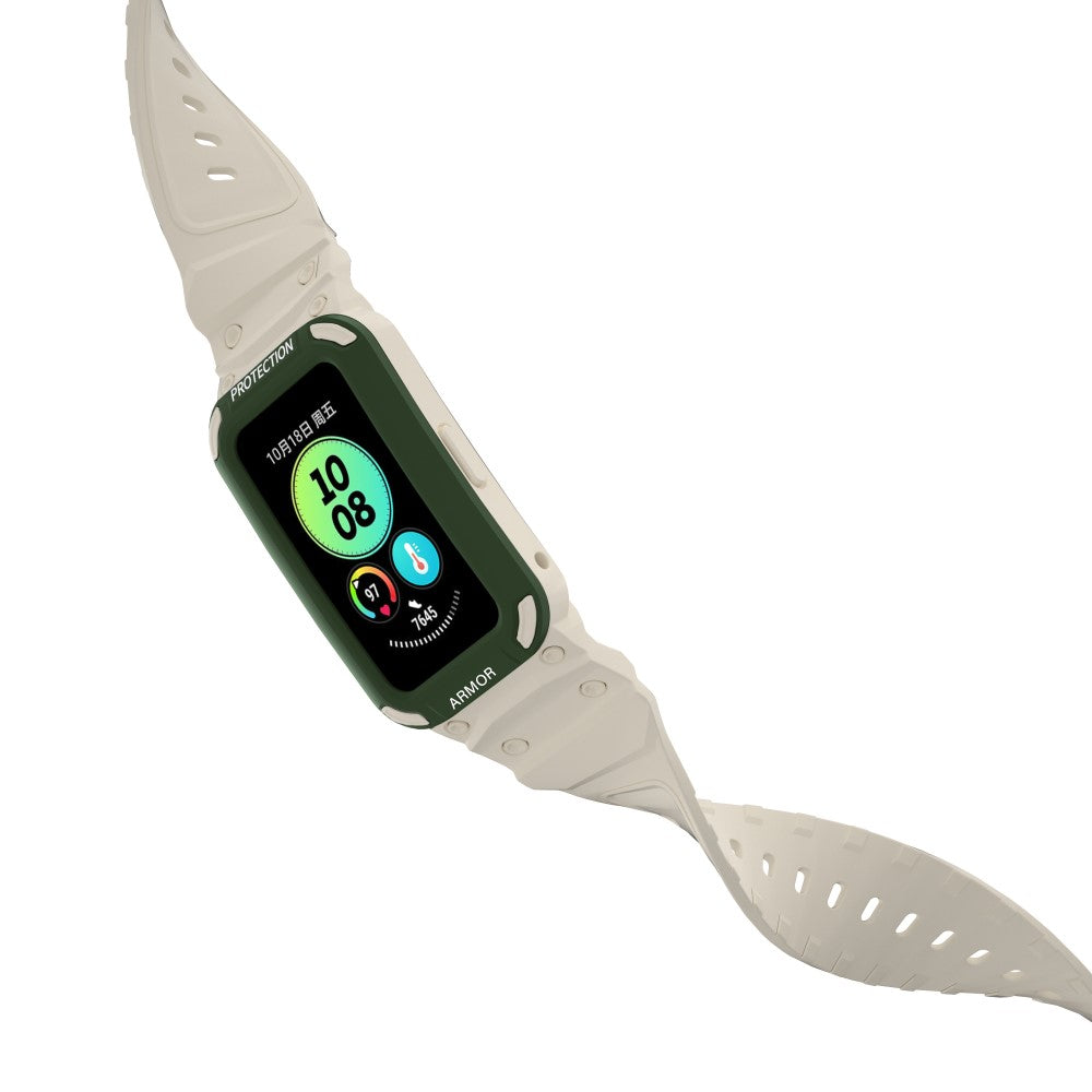 Nydelig Plastik Og Silikone Universal Rem passer til Huawei Smartwatch - Grøn#serie_2