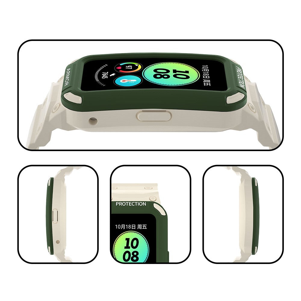 Nydelig Plastik Og Silikone Universal Rem passer til Huawei Smartwatch - Grøn#serie_2