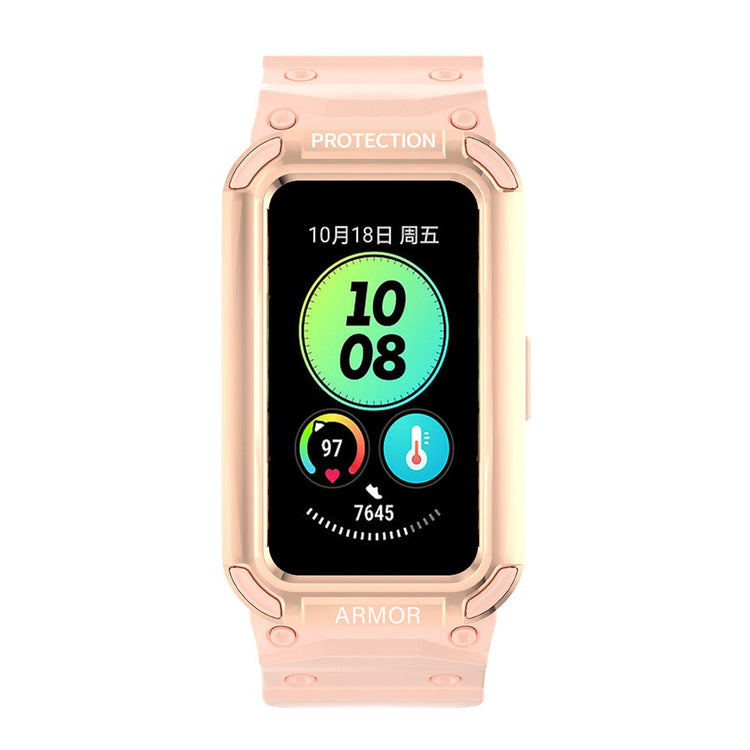 Nydelig Plastik Og Silikone Universal Rem passer til Huawei Smartwatch - Pink#serie_3