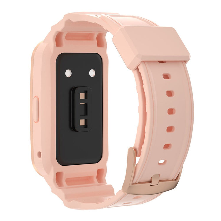 Nydelig Plastik Og Silikone Universal Rem passer til Huawei Smartwatch - Pink#serie_3