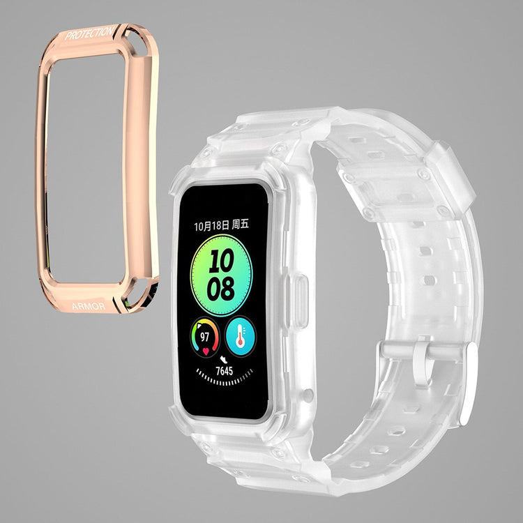 Nydelig Plastik Og Silikone Universal Rem passer til Huawei Smartwatch - Guld#serie_5