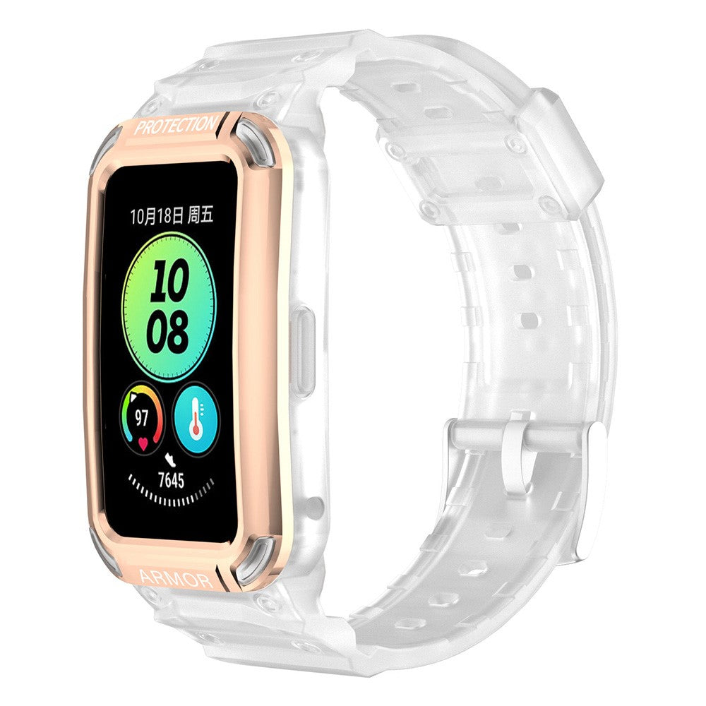 Nydelig Plastik Og Silikone Universal Rem passer til Huawei Smartwatch - Guld#serie_5