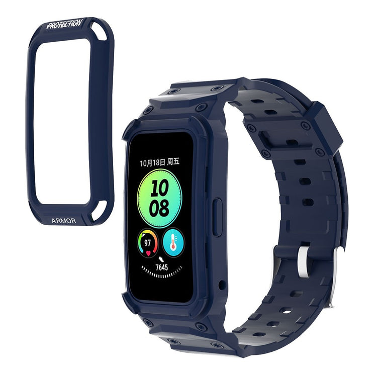 Nydelig Plastik Og Silikone Universal Rem passer til Huawei Smartwatch - Blå#serie_6