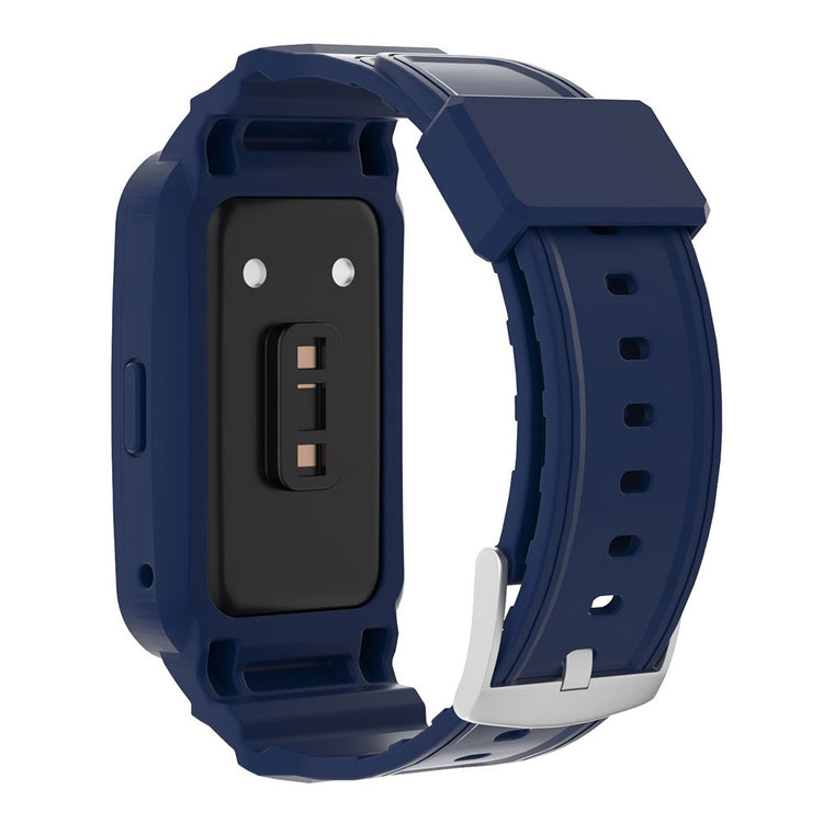 Nydelig Plastik Og Silikone Universal Rem passer til Huawei Smartwatch - Blå#serie_6